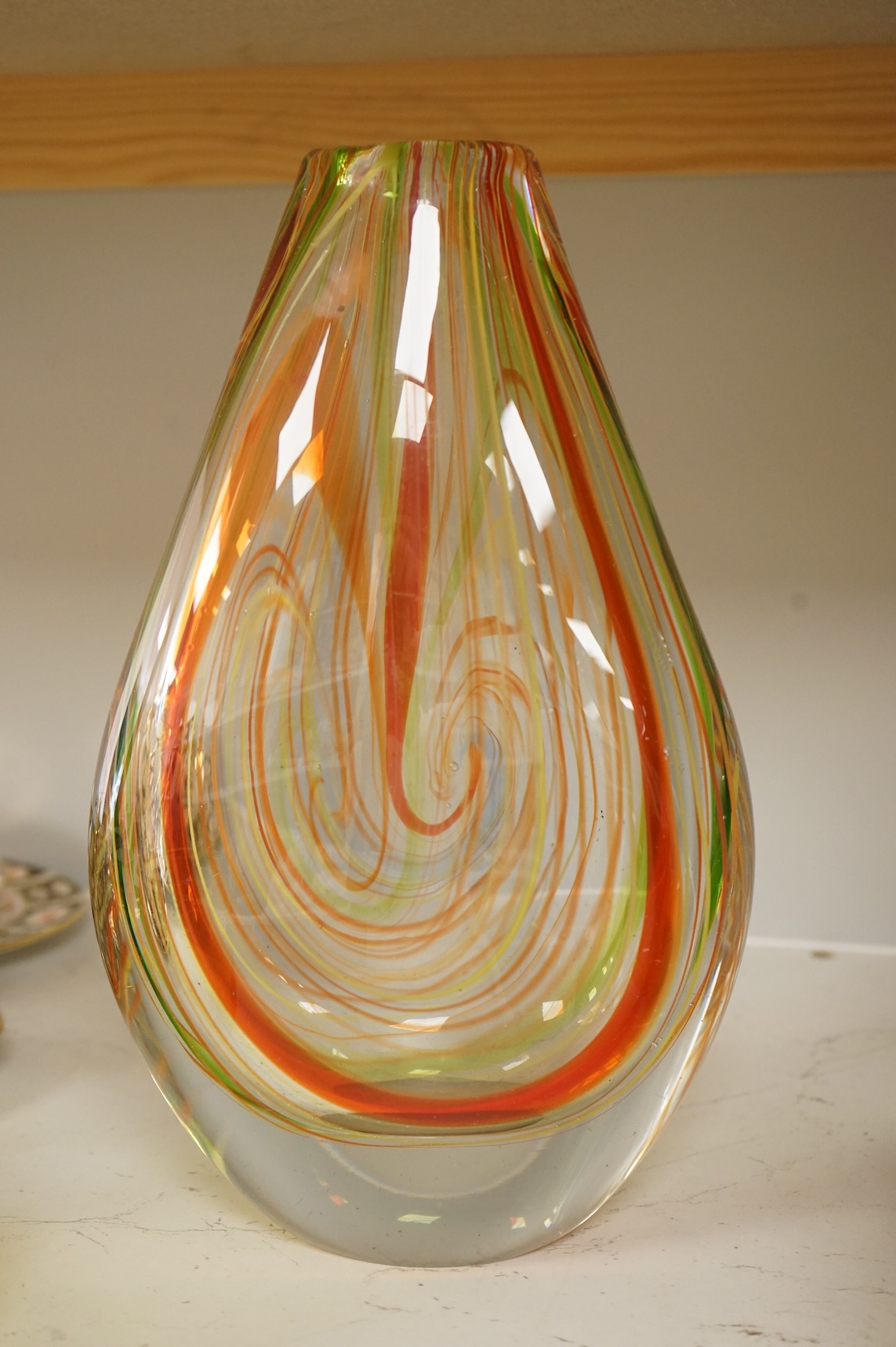 Six 1960’s and later coloured glass vases, tallest 29.5cm